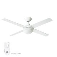 HPM Inspire Smart Plywood 4 Blades Hangsure Ceiling Fan with Light 1220mm 48 White