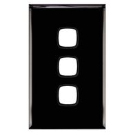 Excel - Grid & plate For 770 series mechanisms - 3 gang gloss black