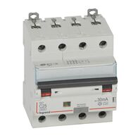 DX³ - RCBO 4P 6kA - A Type 30mA 400Va.c - neutral on right hand side 4P 25A 4 module