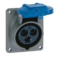 Hypra IP44 Panel 200/250V a.c. 16A-2P+E Inclined Plastic Outlet Mounting Socket