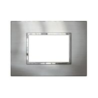 ARTEOR Square 3 Module Horizontal Coverplate Stainless Steel