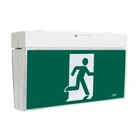 G2 LED Exit Sign complete with running man decals - white finish with lithium battery