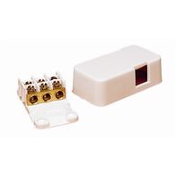 HPM 6mm 30A 3 Terminals Junction Box with Cord Grip Entry 37x68x22mm White