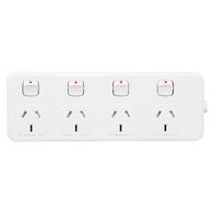 HPM General Purpose 4 Outlet Switched Powerboard White