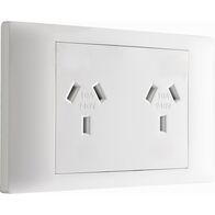 Excel Life - Common plate - Horizontal double powerpoint autoswitch 2 gang 10A 240V a.c. white