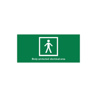 Excel Life Medical Body Protected Designated Area Sign 200x90mm Green