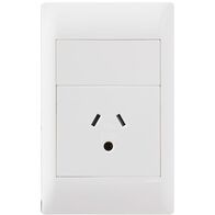 Excel Life - Common plate - Vertical single powerpoint 1 gang 15A 240V a.c. autoswitch white