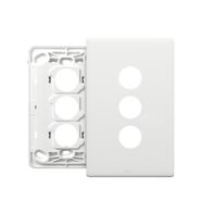 Excel Life EM Series Grid & Plate 3 Gang Matt White