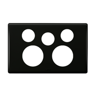 Excel Life Horizontal Double Powerpoint Coverplate with Extra Function Hole Black