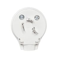 HPM 25A 3 Pins L-Shaped Earth Side Entry Plug Top White