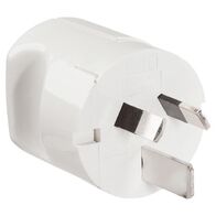 HPM 15A 3 Pin Finger Grip Rigid Impact Resisant Plug Top White