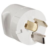 HPM 25A 3 Pins L-Shaped Earth Finger Grip Rigid Impact Resistant Plug Top White