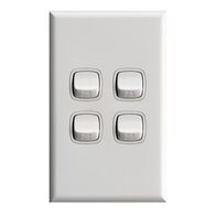 Excel - Vertical rocker switch - Single Pole Double Throw - 4 gang 2 way 10A 240V a.c. gloss white