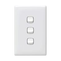 Linea - Vertical rocker switch - Single Pole Double Throw - 3 gang 2 way 240V a.c. white