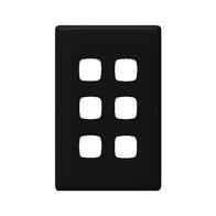 Linea - Grid & plate only 6 gang black