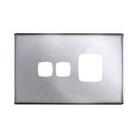 Linea Powerpoint coverplate 1 gang with extra hole matt silver