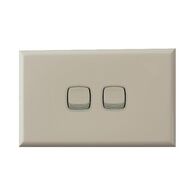 Excel - Horizontal rocker switch - Single Pole Double Throw - 2 gang 2 way 10A 240V a.c. beige
