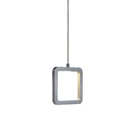 HPM Pendi 7W LED Warm White Square Pendant Light Polished Silver