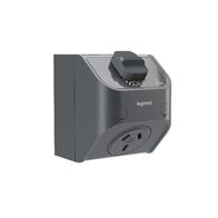 AQUA Life 10A IP53 Weatherproof Compact Surface Mount Single Powerpoint Cement Grey
