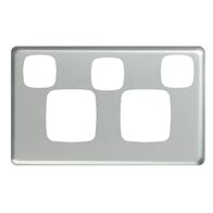 Excel - Double powerpoint coverplate with extra switch matt silver