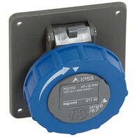 HYPRA - IEC industrial Panel mount socket  fixing centre - IP66/67 - 2P+E 240V a.c. 16A grey