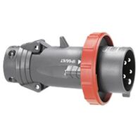 HYPRA - IEC industrial straight plug IP66/67 3P+E 415V a.c. 32A grey