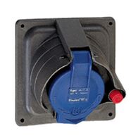 HYPRA - IEC industrial surface mount socket IP44 2P+E 240V a.c. 32A grey