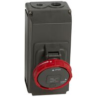 HYPRA - IEC industrial surface mount socket IP66/67 3P+N+E 415V a.c. 63A grey