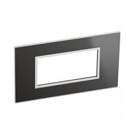 ARTEOR Square 4 Module Horizontal Coverplate Reflective Black