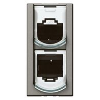 Arteor modular - Phone/Ethernet wiring splitter Tel./data splitter UTP double connector 10/100Mbps 1 module magnesium