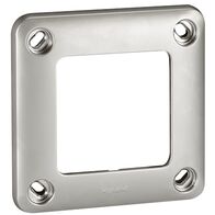 Soliroc Horizontal Coverplate 1 Gang 110x110x13mm Metal Silver