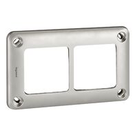 Soliroc Horizontal Coverplate 2 Gang 110x181x13mm Metal Silver