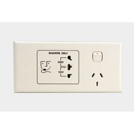 HPM Standard 20Va Single Power Point with Shaver Outlet White