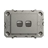 Arteor 770 series - Horizontal rocker switch -  2 gang 2 way 16A 240V a.c. magnesium