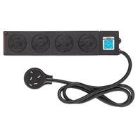 HPM General Purpose Child Safe 4 Outlet 175J Surge Protected Powerboard Black