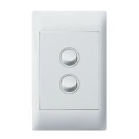 Excel Life - Common plate - Vertical weatherproof IP66 rocker switch - Single Pole Double Throw 2 gang 16AX 240V a.c. white