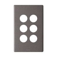 Excel Life EM Series Grid & Plate 6 Gang Urban Grey