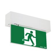 Edgelight LED Exit Sign - single sided running man straight with lithium battery