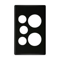 Excel Life Vertical Double Powerpoint Coverplate with Extra Function Hole Black