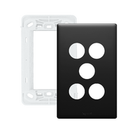 Excel Life Smart Grid & Plate for 1 Smart Switch / Dimmer and 2 Wireless Master Switch / Blind Switch Matt Black