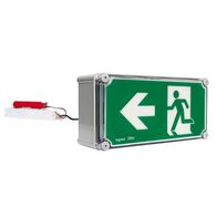 Galaxy Freezer Weatherproof LED Exit Sign with Remote Gear 24m - Single Sided Running Man LEFT