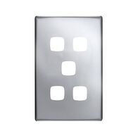 Linea - Coverplate 5 gang matt silver