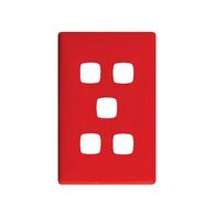 Linea Coverplate 5 gang saucy red