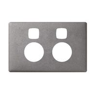 Linea Powerpoint coverplate 2 gang with extra safety gun metal