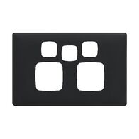 Linea - Powerpoint coverplate 2 gang with extra hole midnight dash