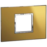 ARTEOR Square 2 Module Horizontal Coverplate Reflective Gold