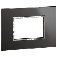 ARTEOR Square 3 Module Horizontal Coverplate Reflective Black