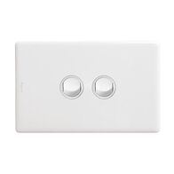 Excel Life Single Pole Double Throw Horizontal Rocker Switch 2 Gang Gloss White