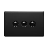 Excel Life 16AX Single Pole Double Throw Horizontal Rocker Switch 3 Gang Matt Black