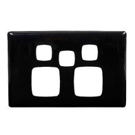 Linea - Powerpoint coverplate 2 gang with extra hole black